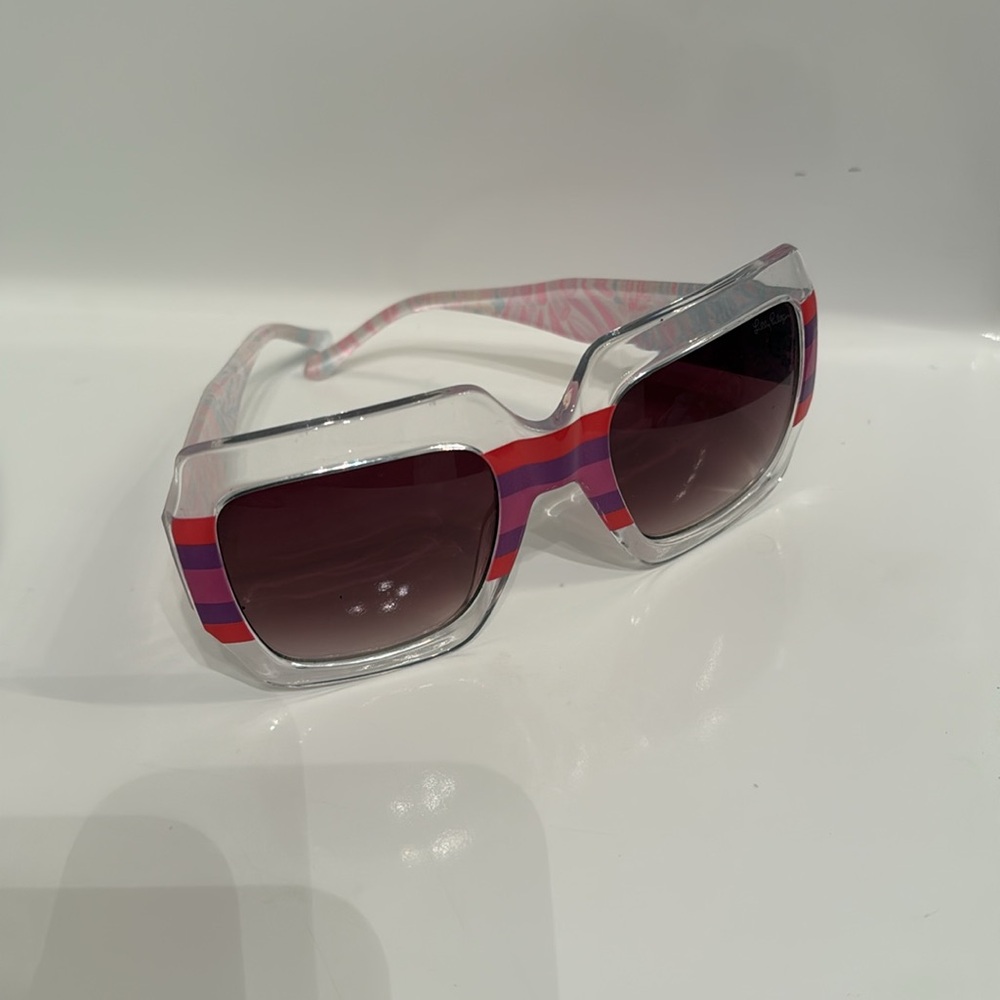Stylish Women's Lilly Pulitzer Sunglasses with Pink and Purple Stripes - Picture 6 of 7
